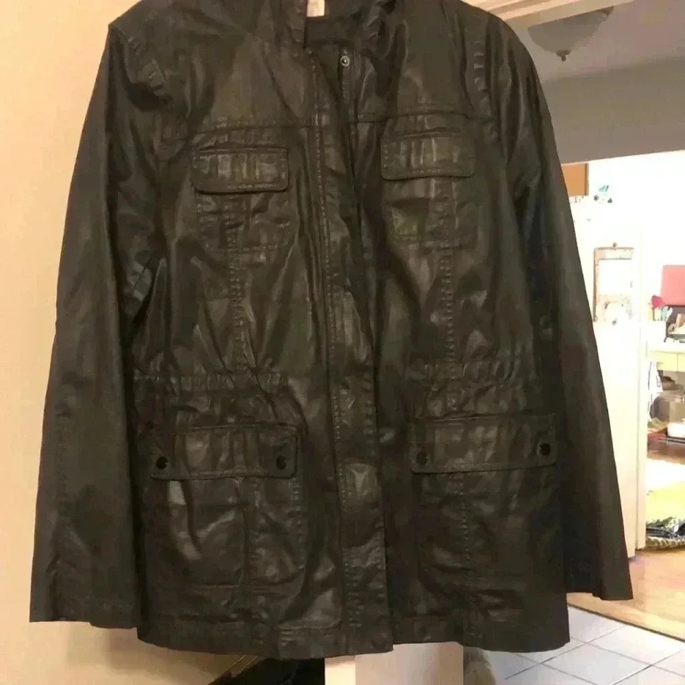 Caslon zippered coat with hood.